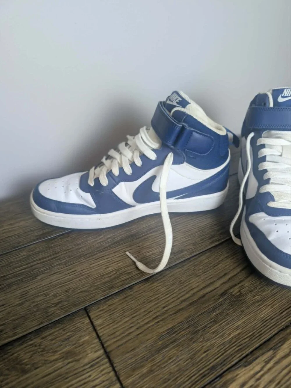 Nike Court Borough Mid 2 GS White Game Royal Blue Sneakers Youth 7Y EU40